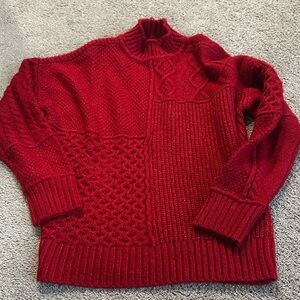 American Eagle Outfitters Deep Red Knit Turtleneck Sweater